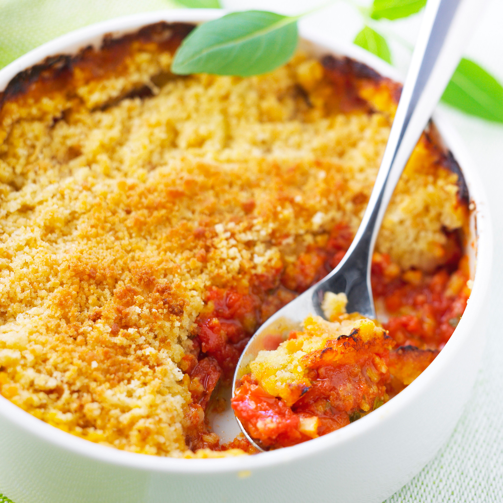 Recette de crumble de poulet aux légumes du soleil sans gluten