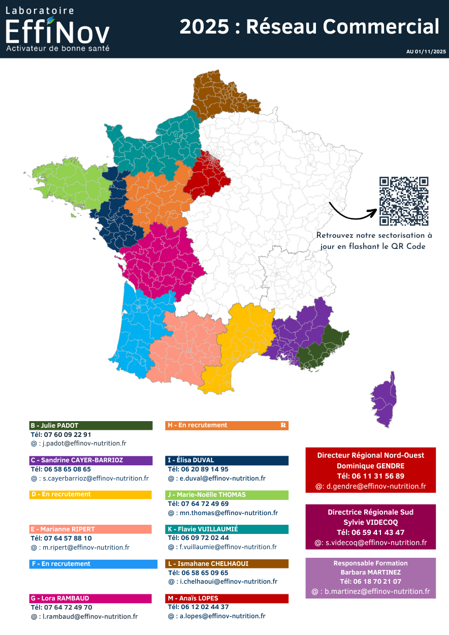 Carte de sectorisation commerciale EFFINOV - 2025