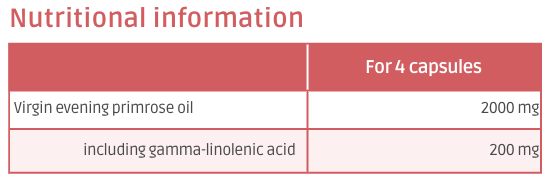 Nutritional information EffiNov Onagre